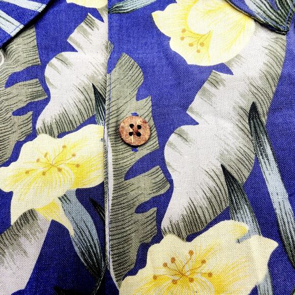 Paradise Coves Hawaiian Shirt 100% Silk Tropical Floral Button Down Mens XL - Picture 2 of 10
